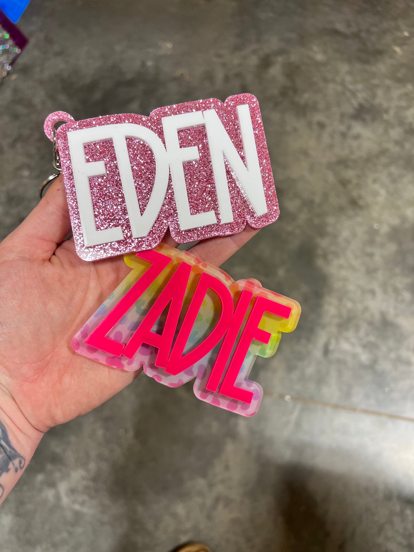 Acrylic Name Bag Tags