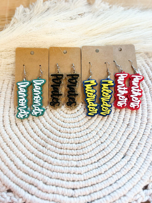 School Mascot Earrings