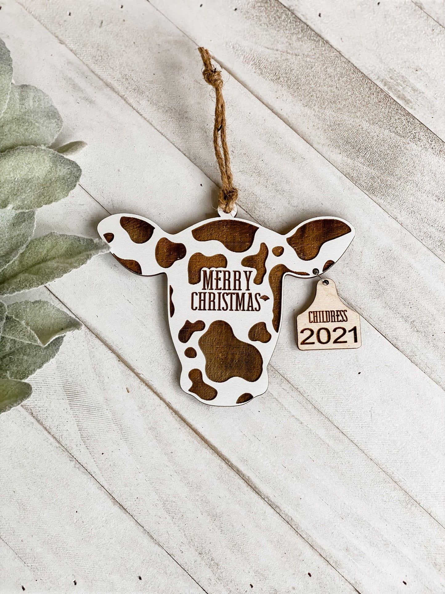 Cow Head Christmas Ornament