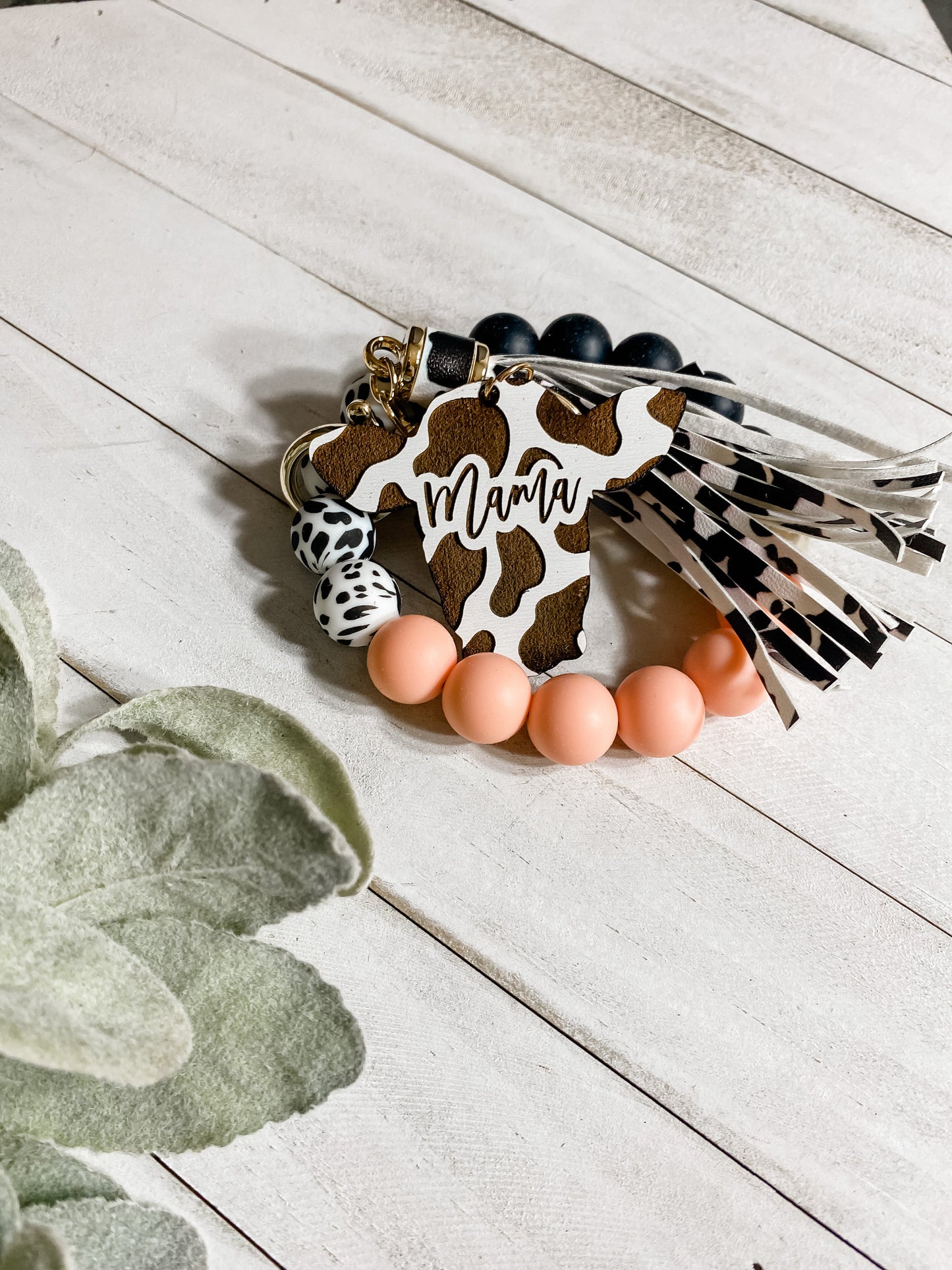 Peach Mama Cow Print Cow Head