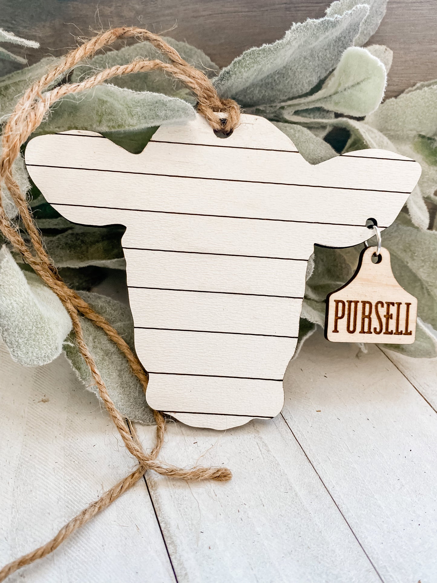 Shiplap Cow Car Charm