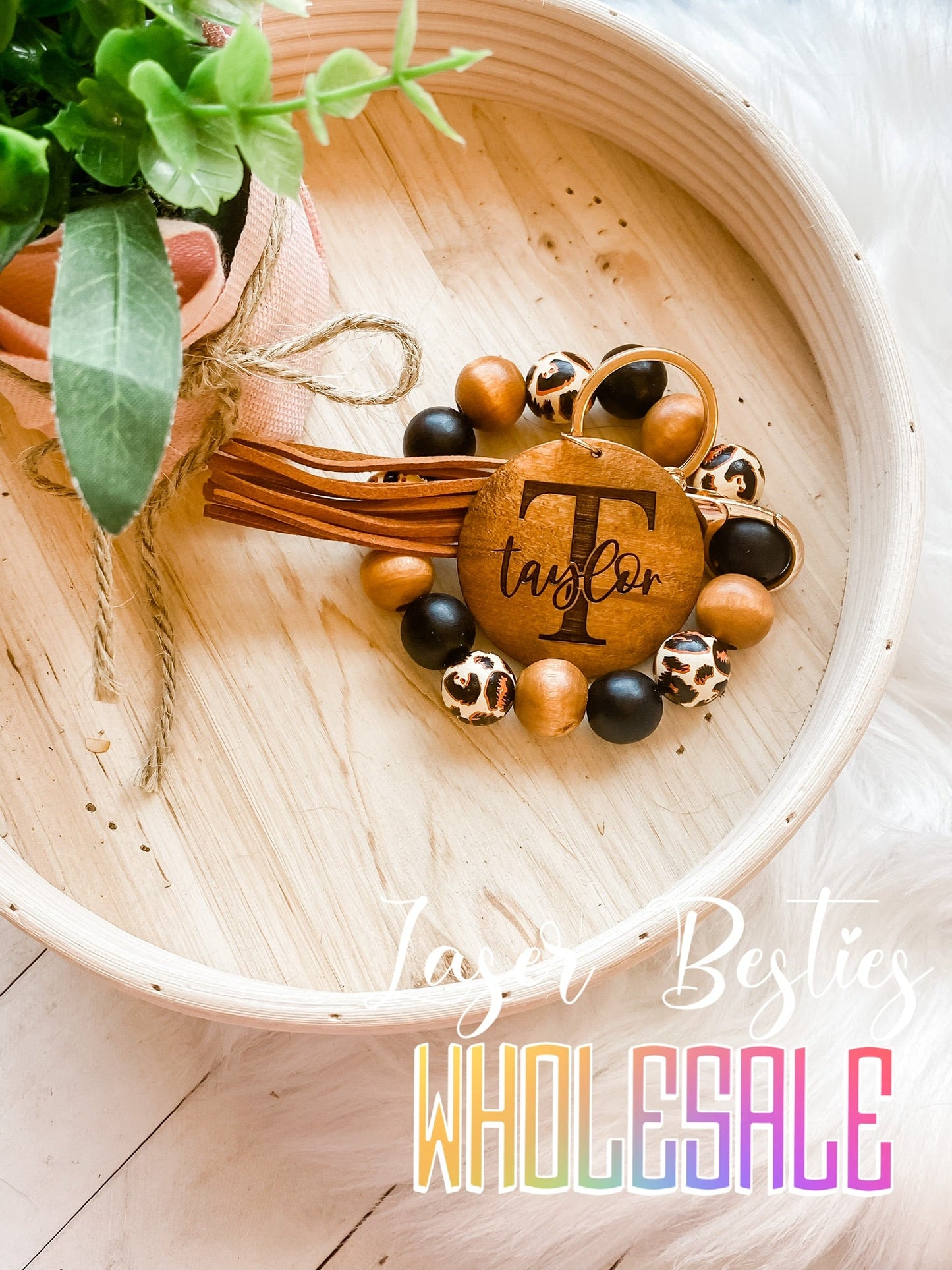 Cheetah personalized wristlet