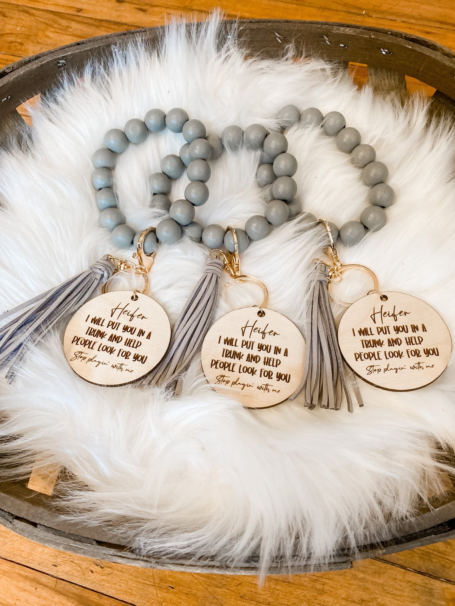 Grey Heifer Don’t Play With Me Wristlet