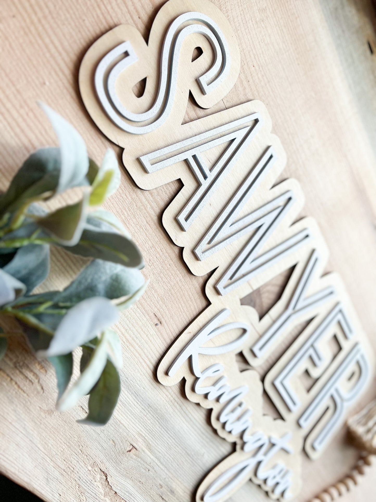 Medium Stacked Name Sign