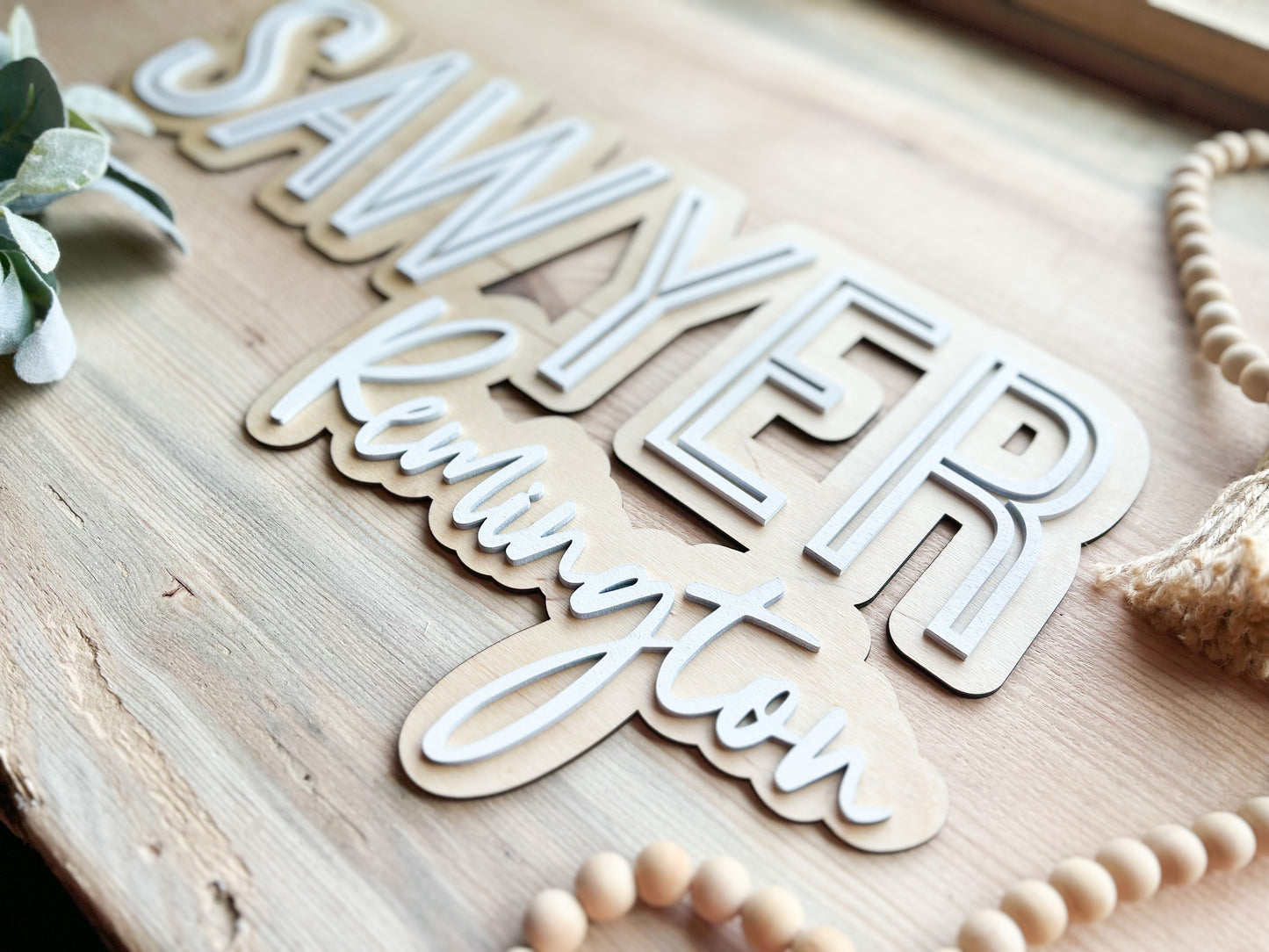 Medium Stacked Name Sign