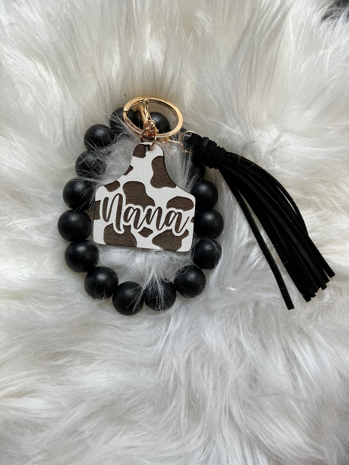 Personalized Cow Print Cow Tag wristlet