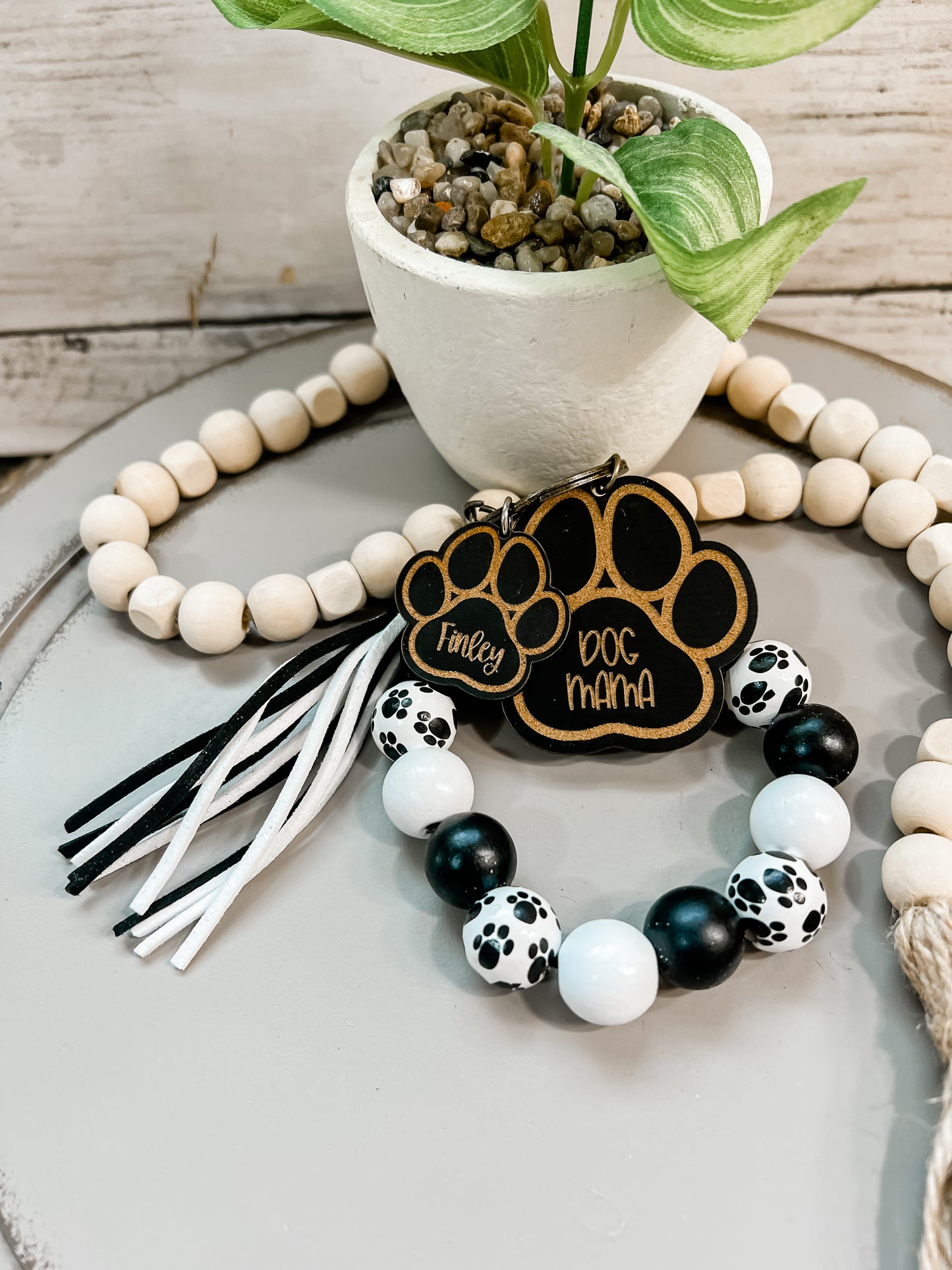 Dog Mama Paw Print Wristlet