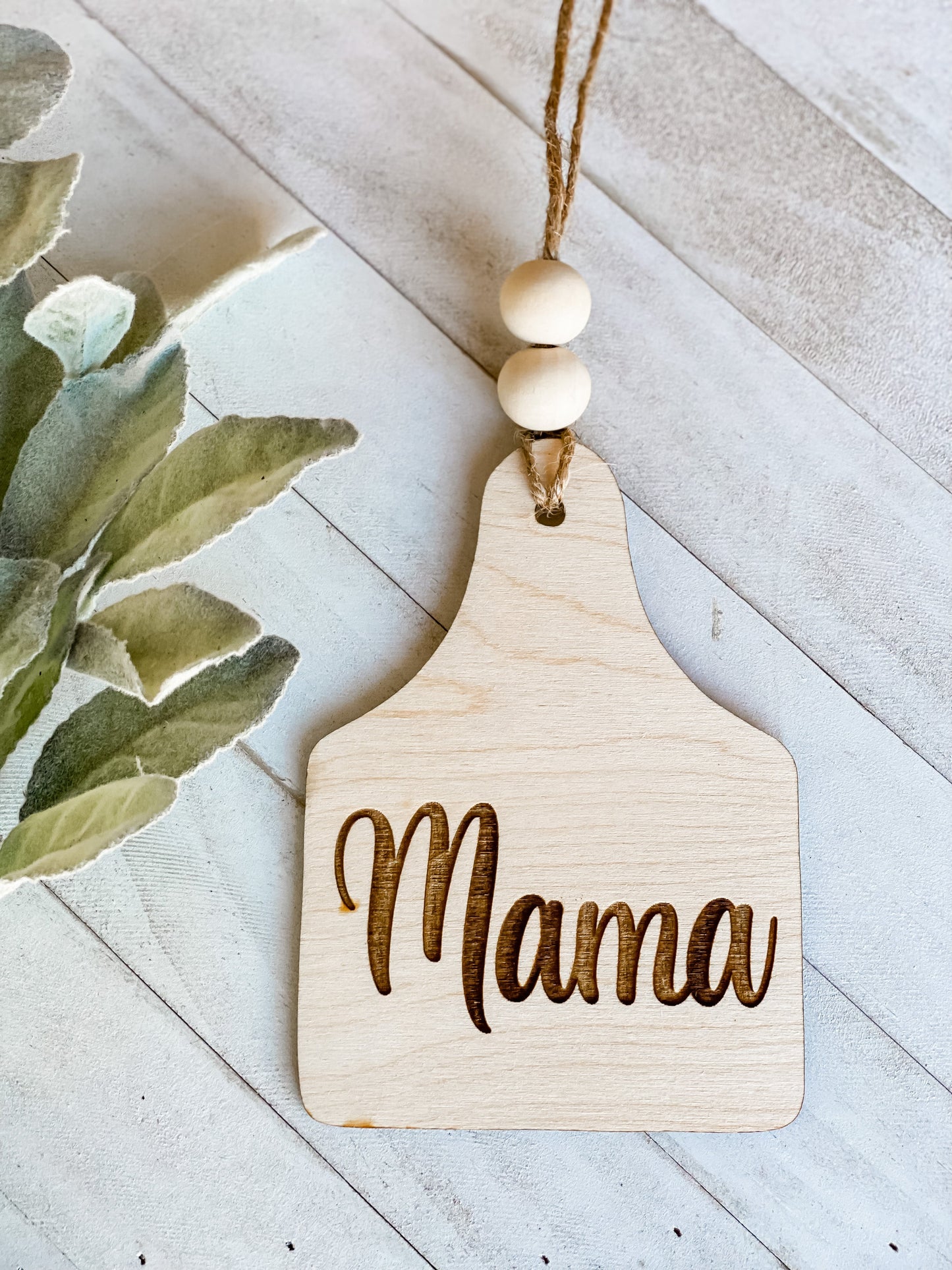 Mama Cow Tag Car Charm