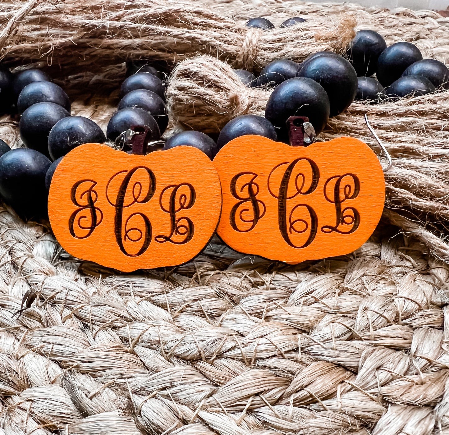 Monogram pumpkin earrings