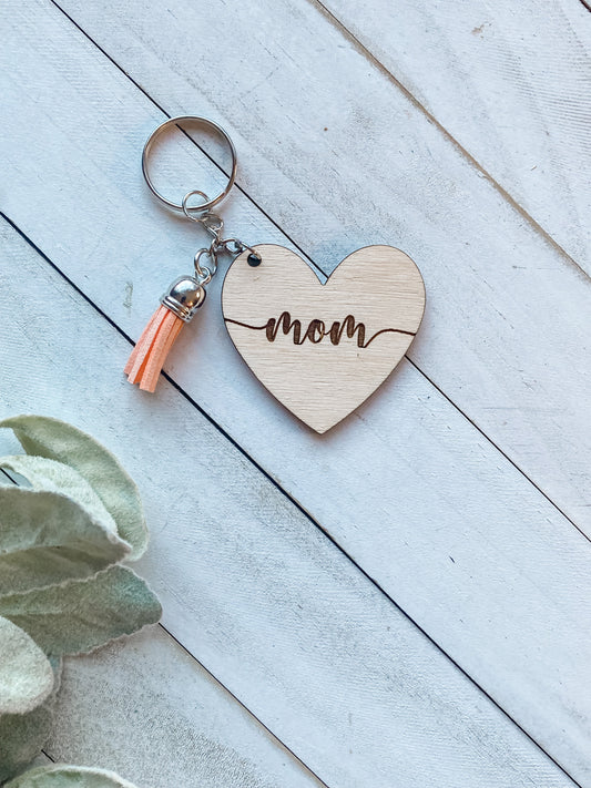 Mom Heart Keychain 2