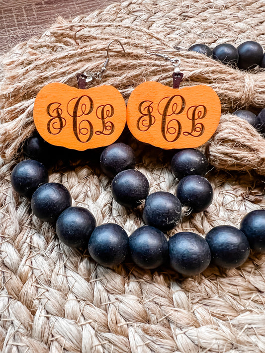 Monogram pumpkin earrings