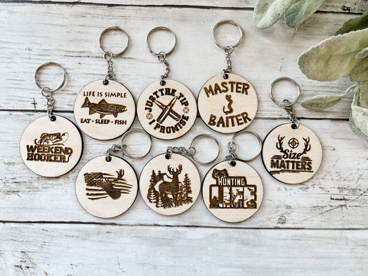 Men's Hunting and Fishing Keychains